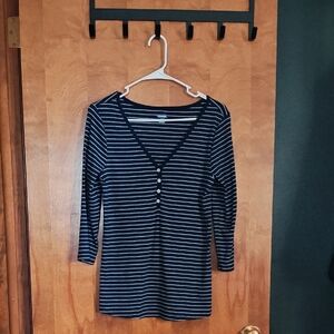 Old Navy Dark Blue and White Striped Shirt